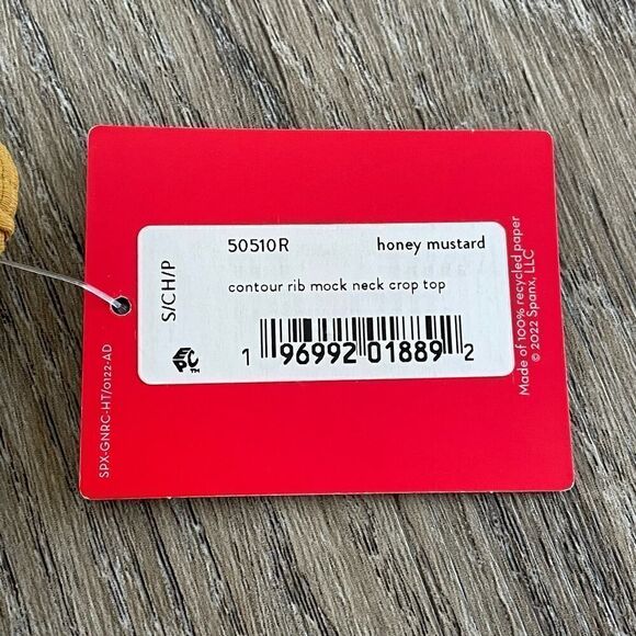 NWT Spanx Contour Rib Mock Neck Crop Top - Size: Small - Picture 6 of 7